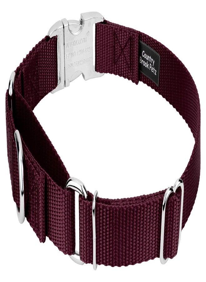 كانتري بروك ديزاين طوق مارتينجال للكلاب - طوق مارتينجال للكلاب قابل للتعديل مصنوع من النايلون المتين مع مشبك ممتاز للسلالات الصغيرة والمتوسطة والكبيرة - أكثر من 10 ألوان دافئة (1 بوصة، متوسط، عنابي) - Image 4